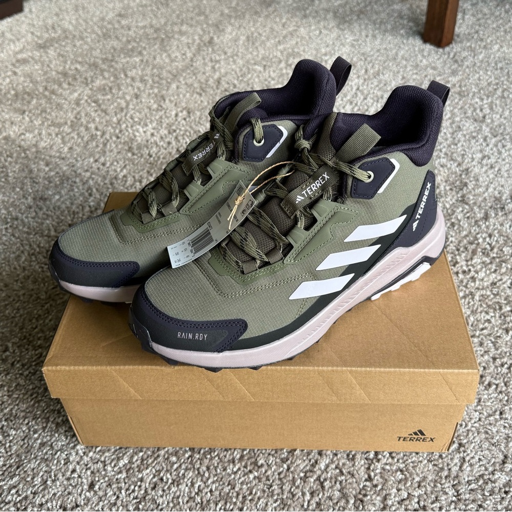 Adidas Green and Black Terrex Rain Ready Hiking Boots